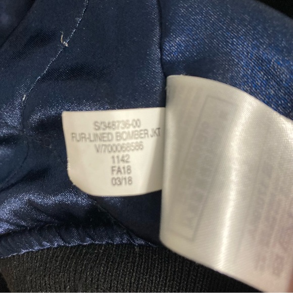 Gap Black Faux Fur Lined Bomber Jacket, Size M - Picture 6 of 9